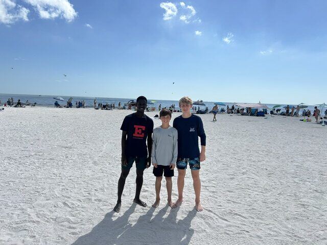 Briggs and his friend at the beach