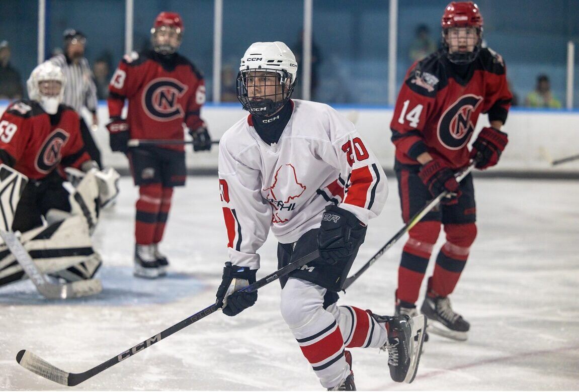 Action shot in orange jersey
