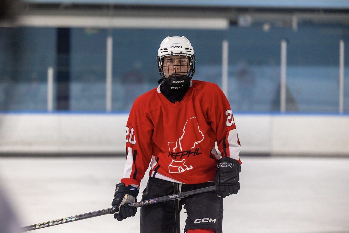 Briggs in NEFPHL jersey on the ice