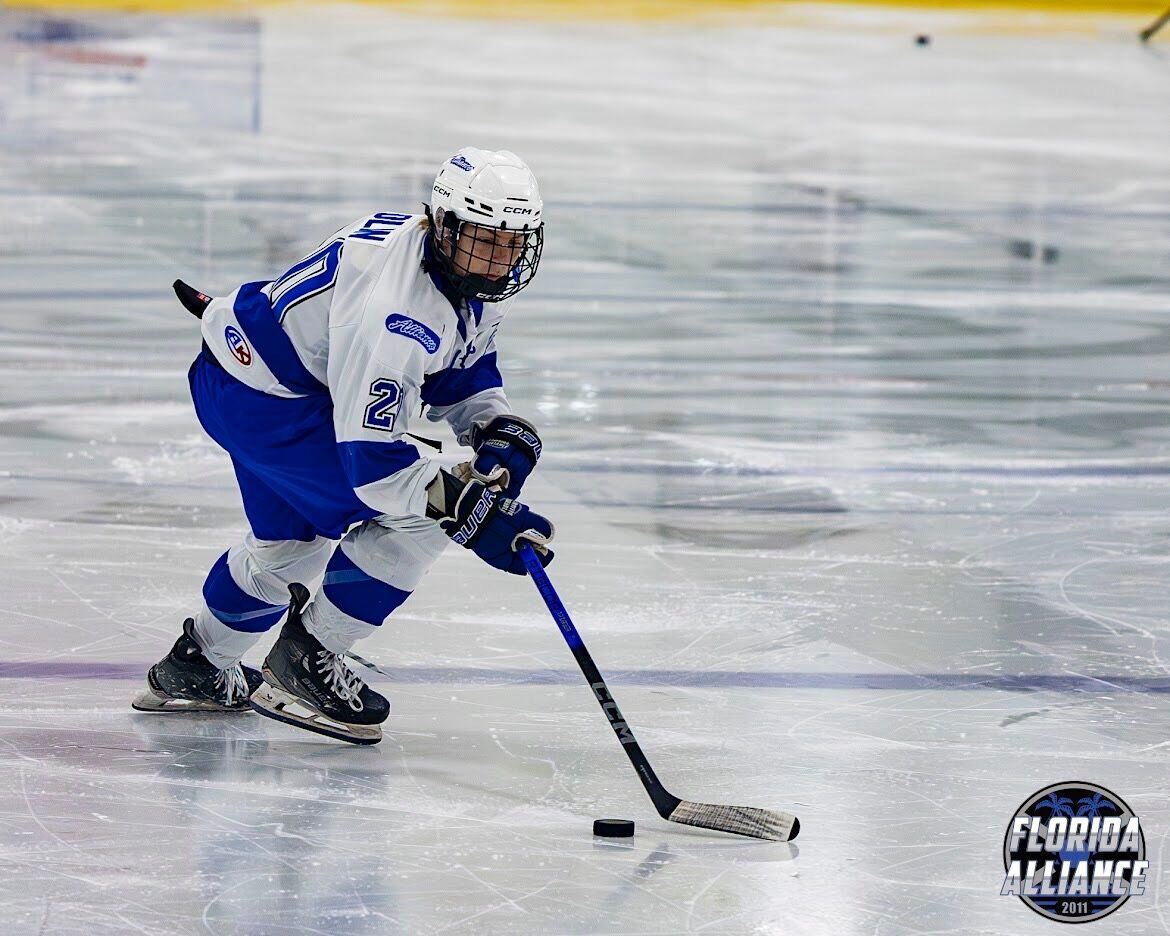 Briggs stickhandling in a Florida Alliance game