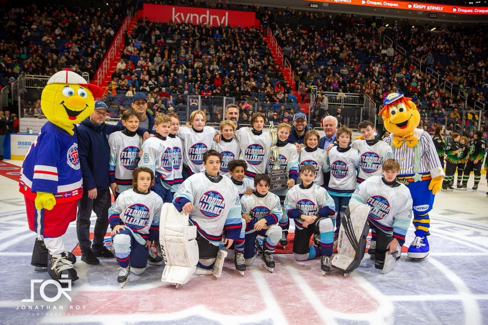 Team at arena event