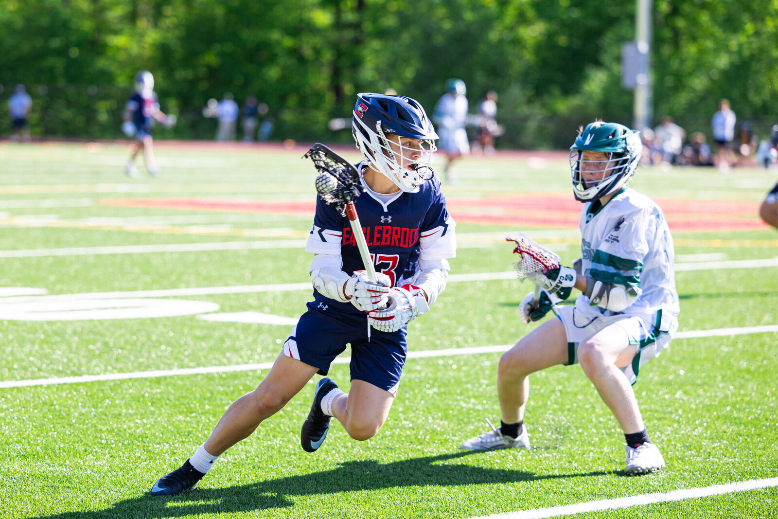 Briggs on a breakaway carrying the ball