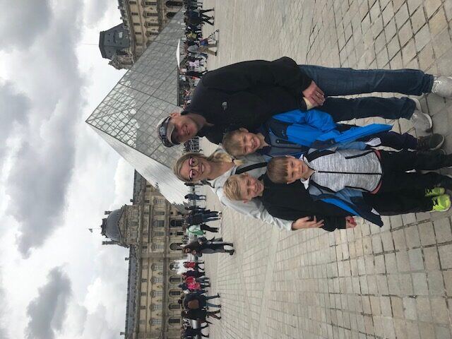 Briggs and his family exploring Paris, France