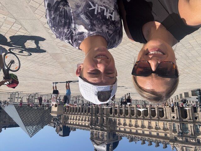 Briggs and his family exploring Paris, France