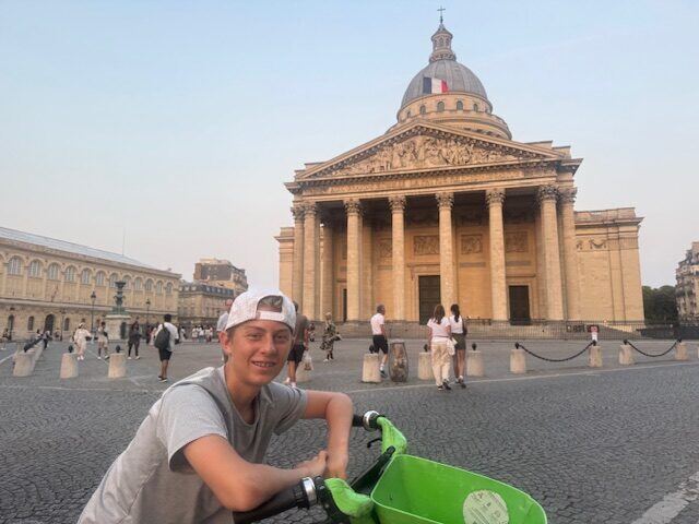 Briggs and his family exploring Paris, France